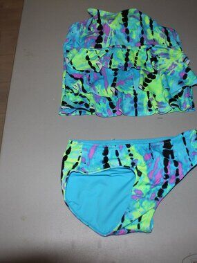 Multi Color 2 Pcs Justice Tankini Swimsuit Size 8